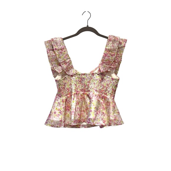 Wildfox Sydney Ruffle Floral Crop Top‎ Cottagecore Y2K Fairycore Babydoll Twee M - Picture 2 of 5